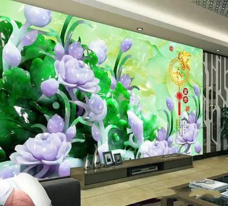 用翡翠做电视背景墙，这样的客厅装修才是真土豪！