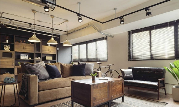 100㎡复古工业风loft装修，全屋不吊顶线管外漏，另类个性有豪宅范！