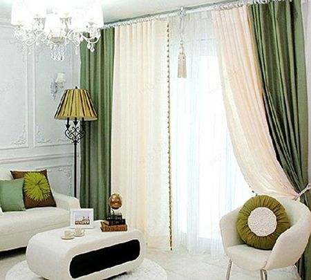 绿色窗帘搭配