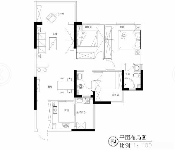 美式风格三房装修