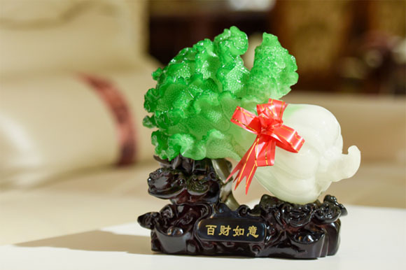 锦礼嘉玉白菜招财摆件/客厅玄关电视酒柜工艺装饰品