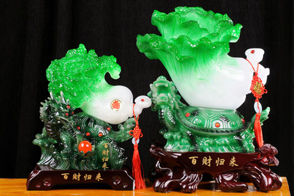 锦礼嘉玉白菜招财摆件/客厅玄关电视酒柜工艺装饰品