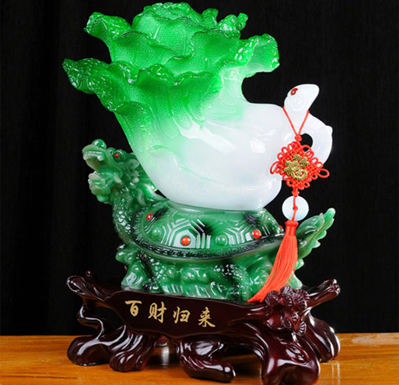 锦礼嘉玉白菜招财摆件/客厅玄关电视酒柜工艺装饰品