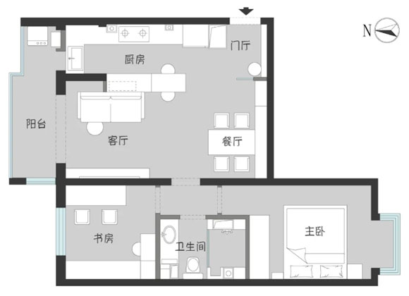 北欧风两房装修设计